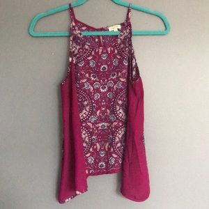 Patterned high neck blouse